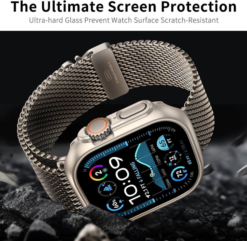 JERXUN Case for Apple Watch Ultra 3/2/1 Screen Protector with Tempered Glass Protection Hard PC Bumper Cover for iWatch 49mm Accessories - Image 4